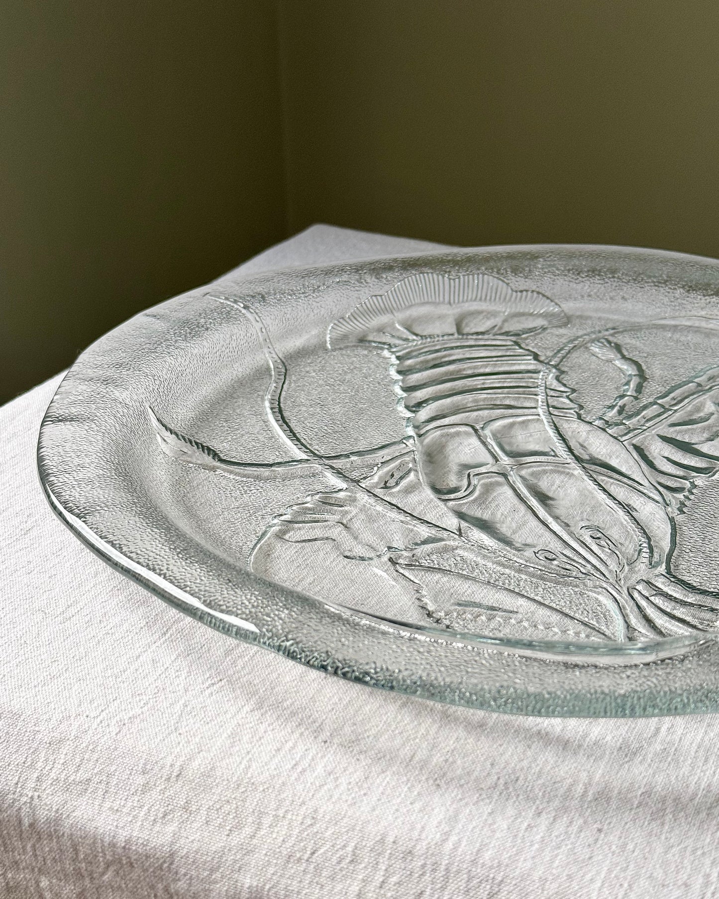 Swedish Glass Lobster Serving Plate