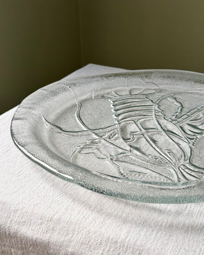 Swedish Glass Lobster Serving Plate