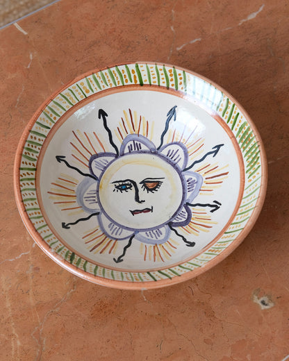 Italian Ceramic Sun Face Bowl