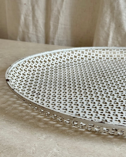 Mathieu Matégot White Perforated Metal Tray, 1950s