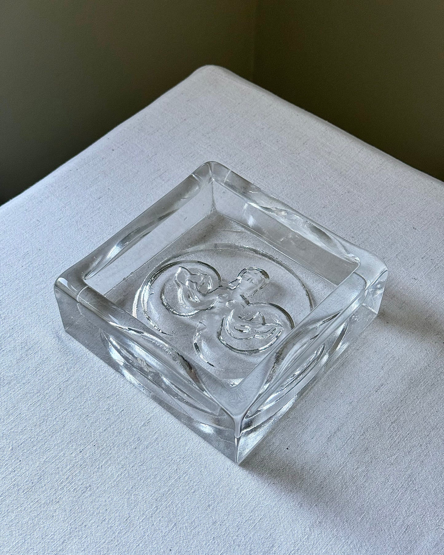 Large Swedish Mermaid Motif Glass Catch-all