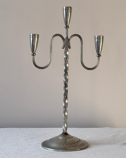 Swedish Grace Pewter Candelabra