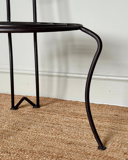 French Atelier Wrought Iron Spiral Accent Chairs, Signed JTS