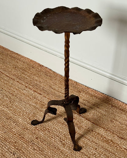Spanish Wrought Iron Gilded Martini Table with Scalloped Top