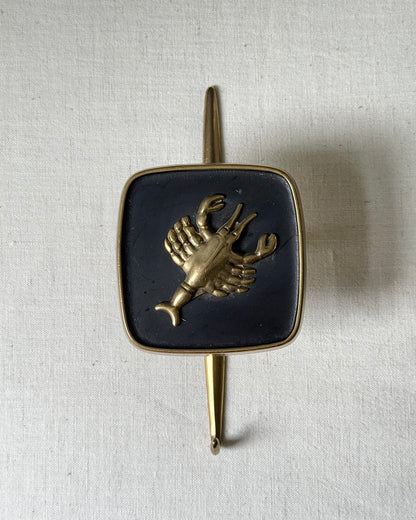 Brass Zodiac Hooks in the Style of Jacques Adnet, 1950’s