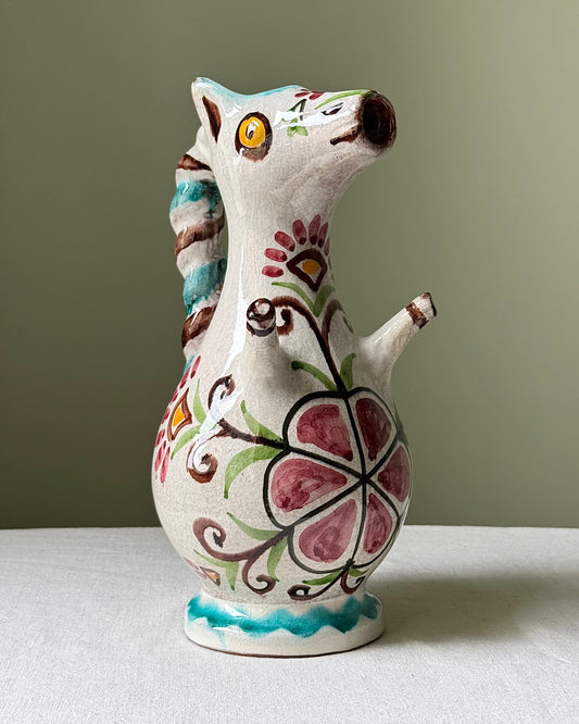 Mid-Century Greek Folk Art Horse Pitcher by Nikos Kourtzis, Circa 1950’s