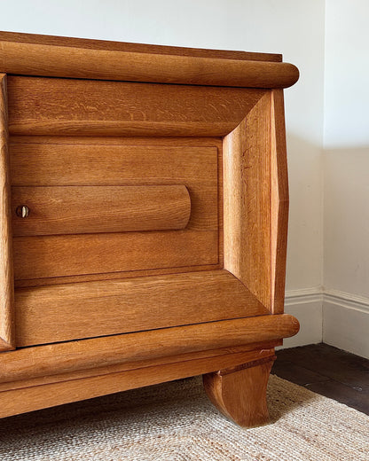 Large French Oak Sideboard in the Manner of Charles Dudouyt, c.1940s