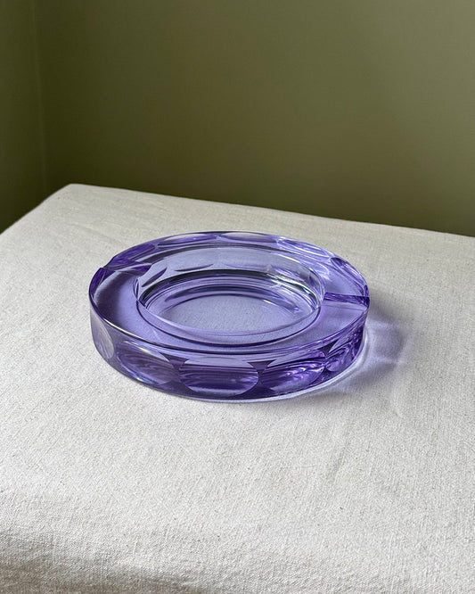 Vintage French Crystal Violet Ashtray