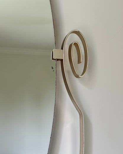 Mid-century Belgian Floating Scroll Mirror