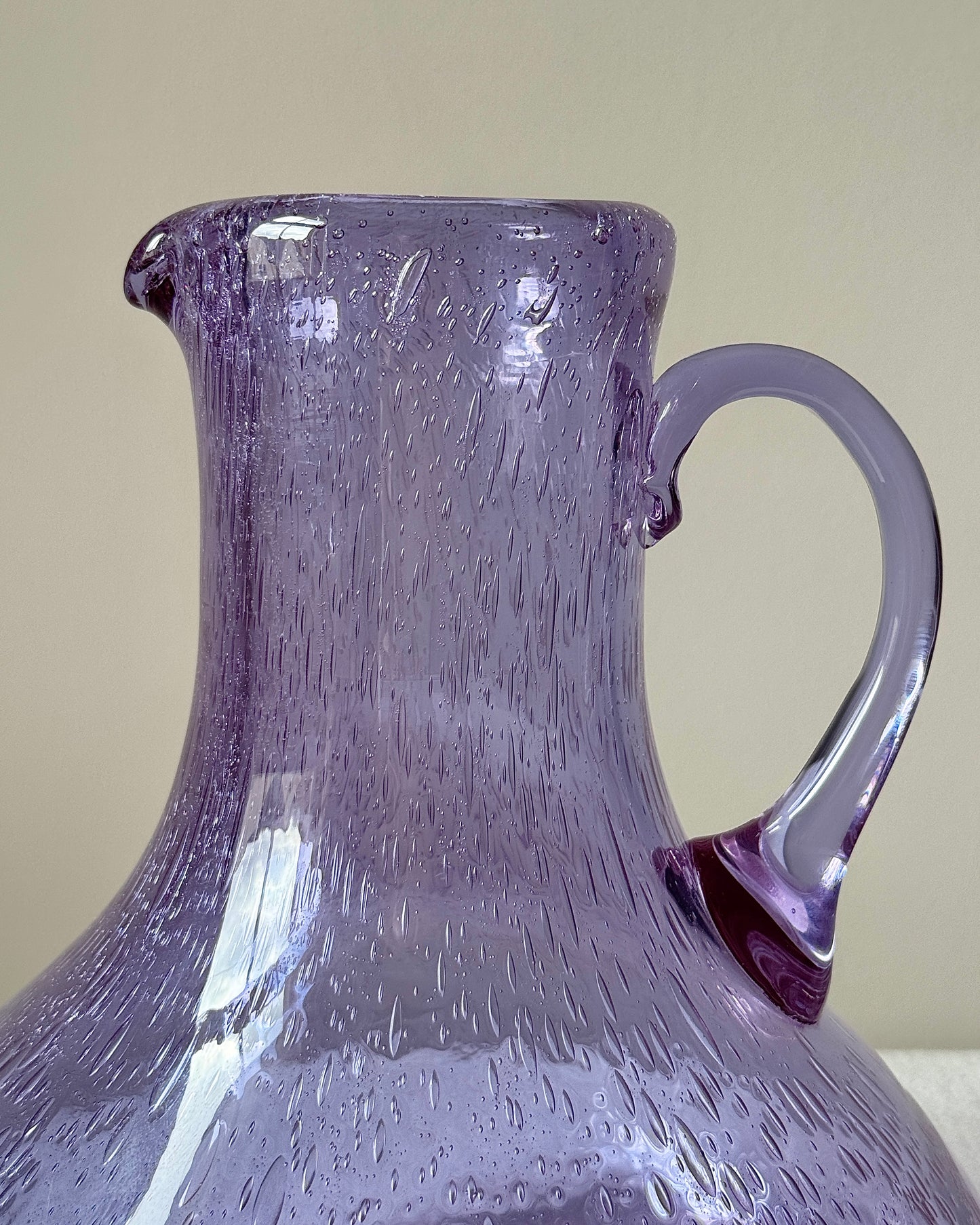 Vivid Purple Bubbled Glass Jug