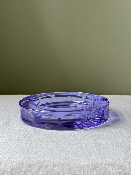 Vintage French Crystal Violet Ashtray