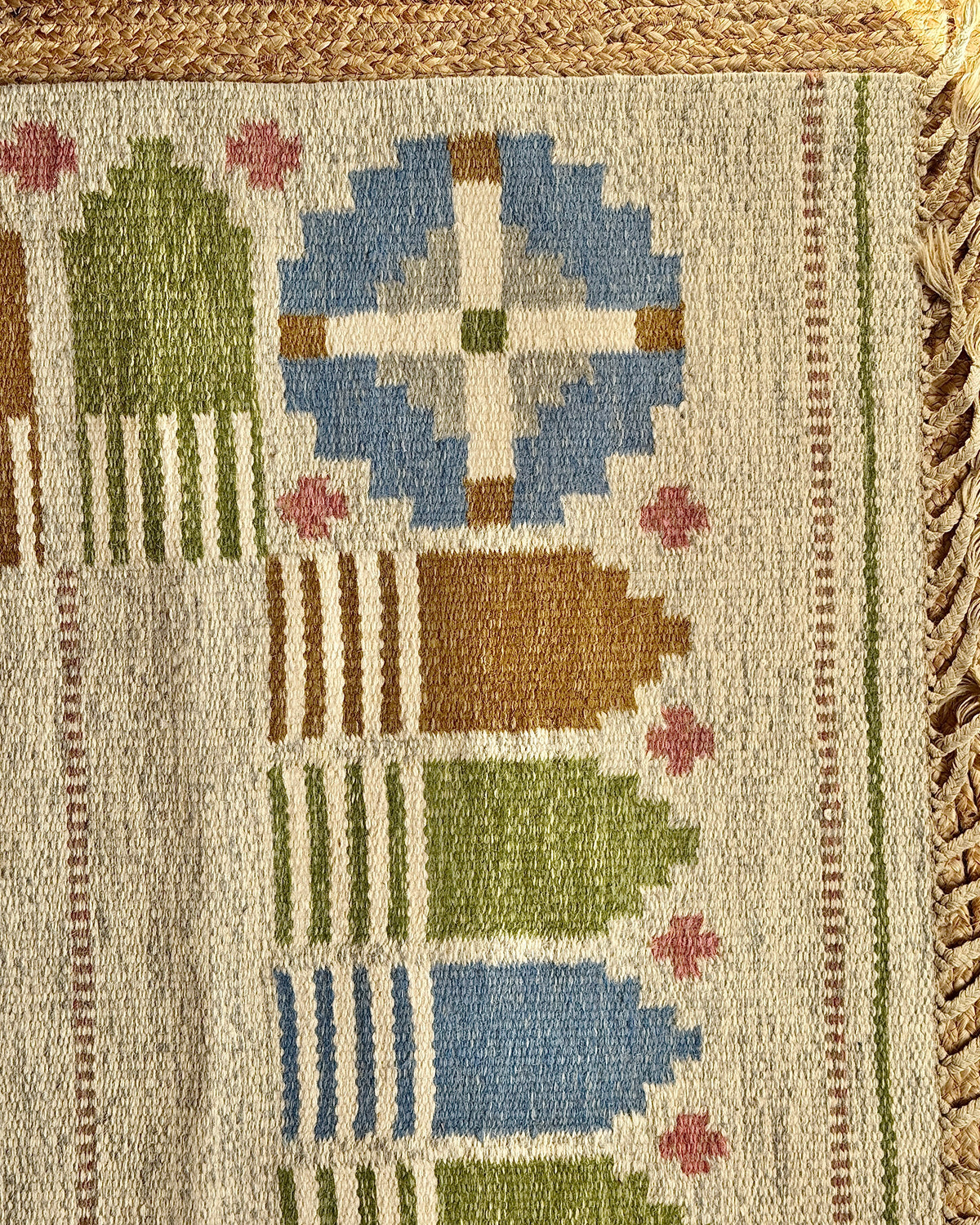 Swedish Röllakan Flatweave Rug by Anna-Johanna Ångström
