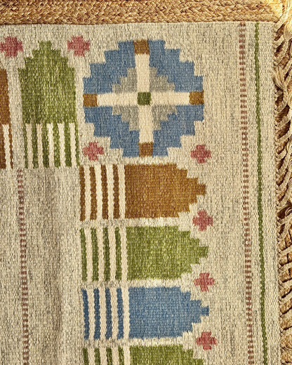 Swedish Röllakan Flatweave Rug by Anna-Johanna Ångström