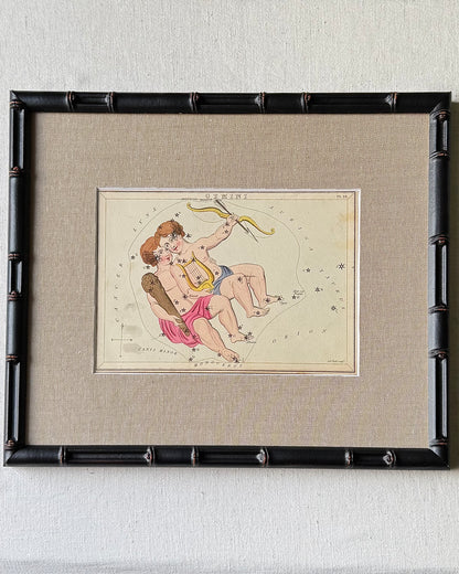 Antique Hand-Painted Constellation Print ‘Urania’s Mirror’ by Sidney Hall c. 1825