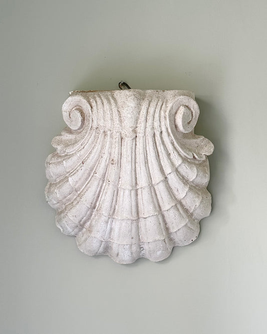 Vintage Plaster Shell Wall Plaque