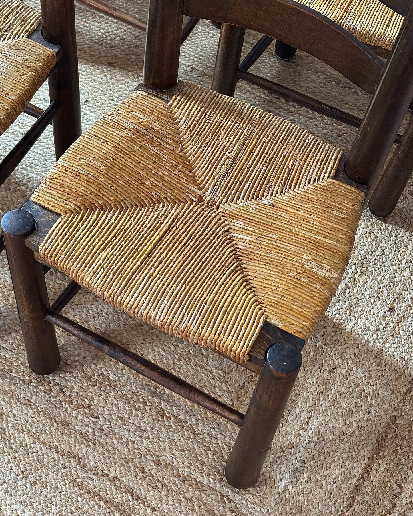 Set of 6 French Rush Ladderback Dining Chairs