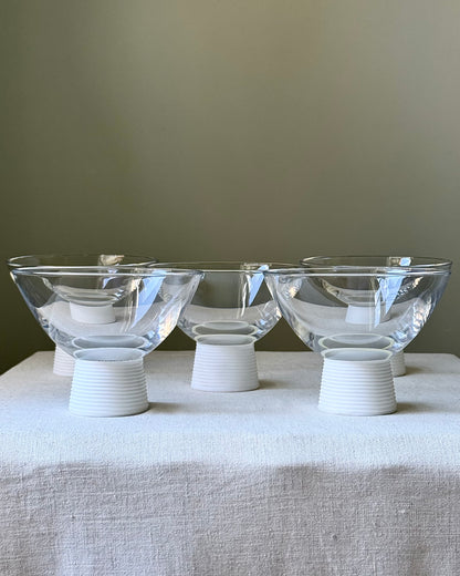 2 x Sets of 5 1970’s Italian Alabaster Pedestal Bowls