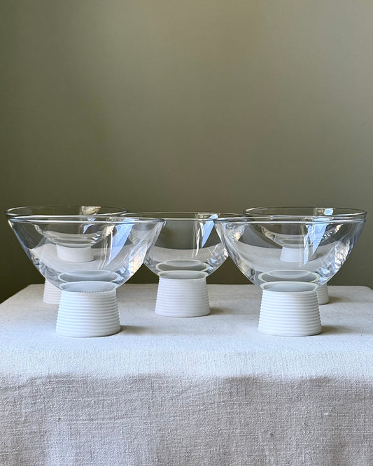 2 x Sets of 5 1970’s Italian Alabaster Pedestal Bowls