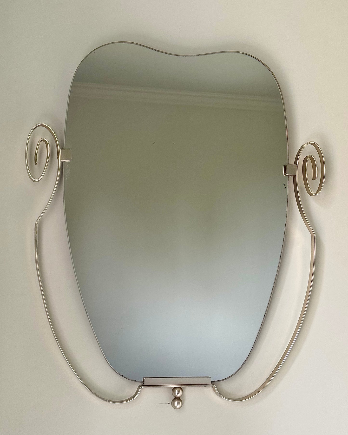 Mid-century Belgian Floating Scroll Mirror