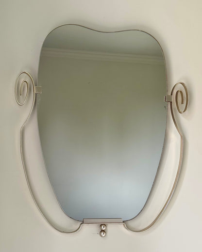 Mid-century Belgian Floating Scroll Mirror