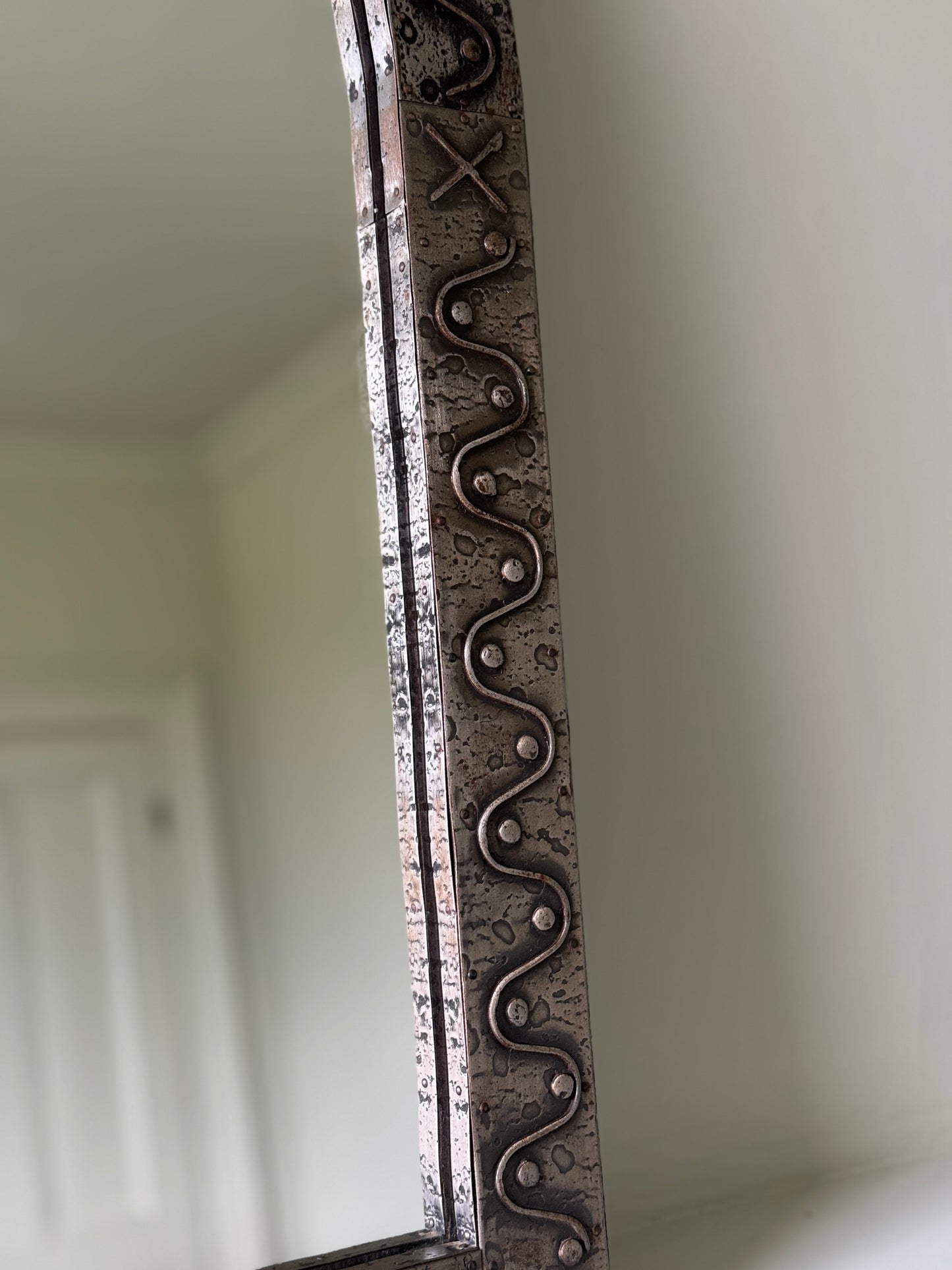 French Metal Squiggle Arch Mirror
