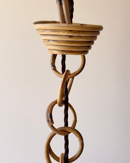 French Caged Bamboo Pendant Light