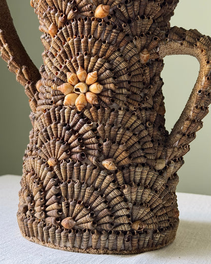 South of France Souvenir Art Shell-Encrusted Vase