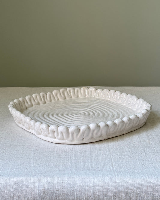 Vallauris White Ceramic Dish