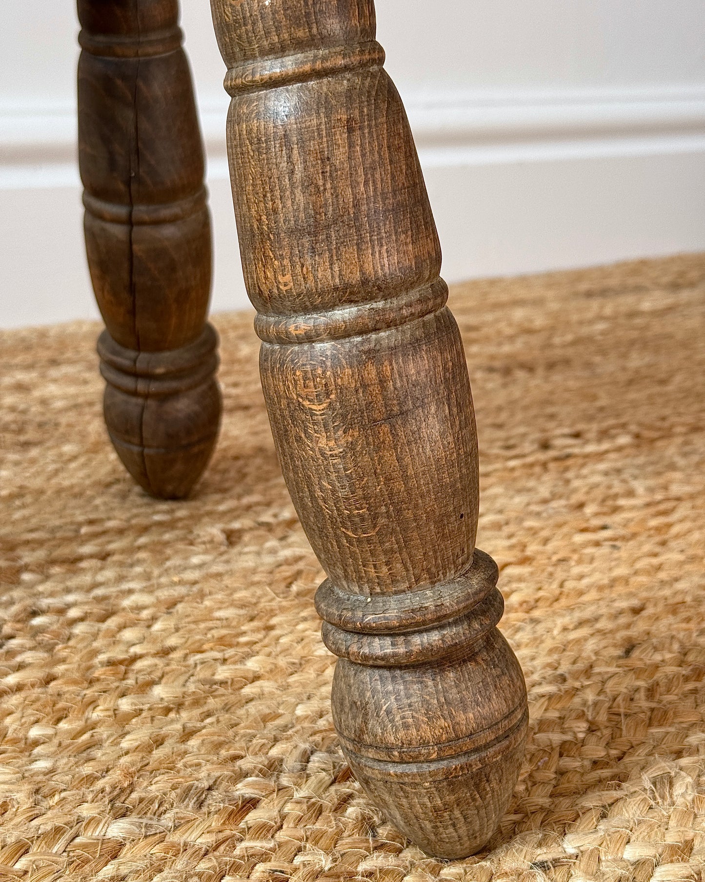 French Oak Stool in the style of Charles Dudouyt