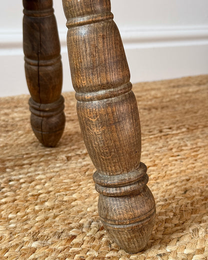 French Oak Stool in the style of Charles Dudouyt