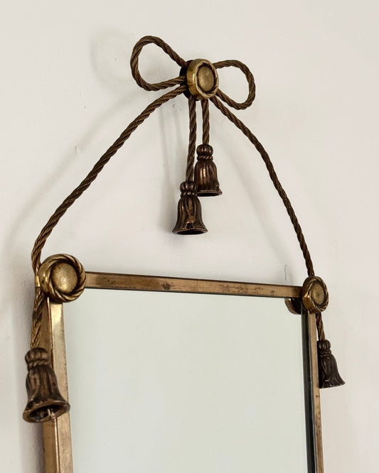 Brass Bow and Tassel Mirror