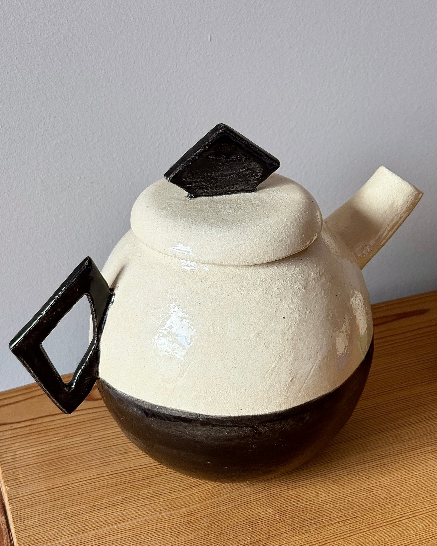 French Studio Pottery Post-Modern Ceramic Teacup Set