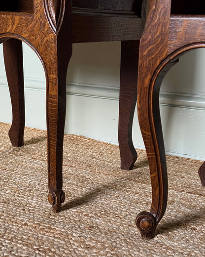 Pair of French Oak Parquetry Bedside Tables, circa. 1940’s