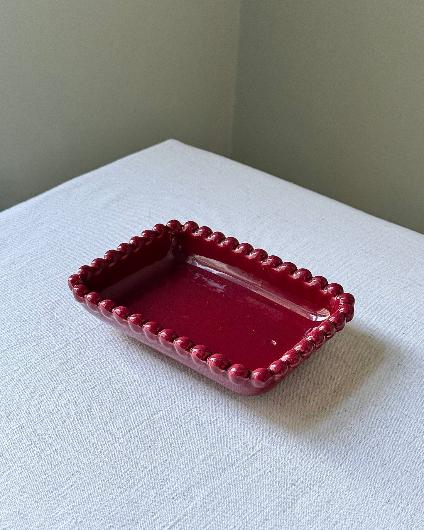 Mid-Century Vallauris Red Beaded Catch-all, 1950