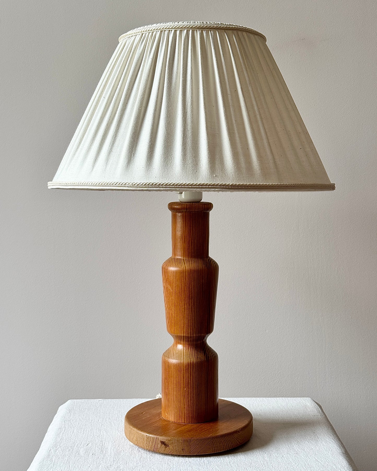 Large Sculptural Swedish Pine Table Lamp