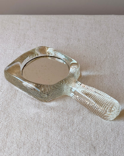 Mid-Century Pukeberg Swedish Glass Hand Mirror