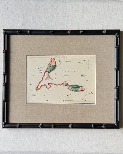 Antique Hand-Painted Constellation Print ‘Urania’s Mirror’ by Sidney Hall c. 1825