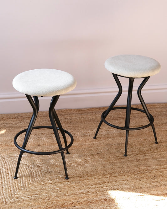 Italian Mid-century Metal Stools - Sold individually