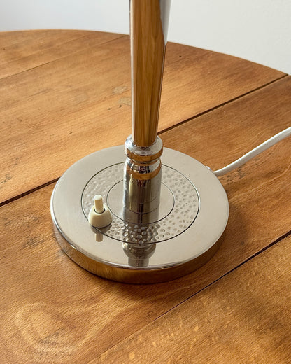 Swedish Chrome Table Lamp with Hammered Base, 1960s