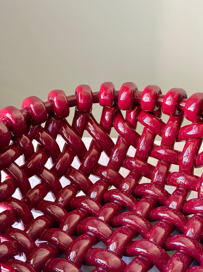 Jerome Massier Red Ceramic Weave Bowl