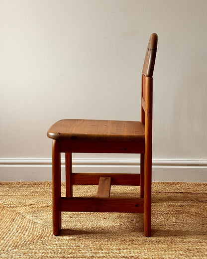Set of 6 Pine Dining Chairs by Wasa Möbel Including Two Carvers, 1980s