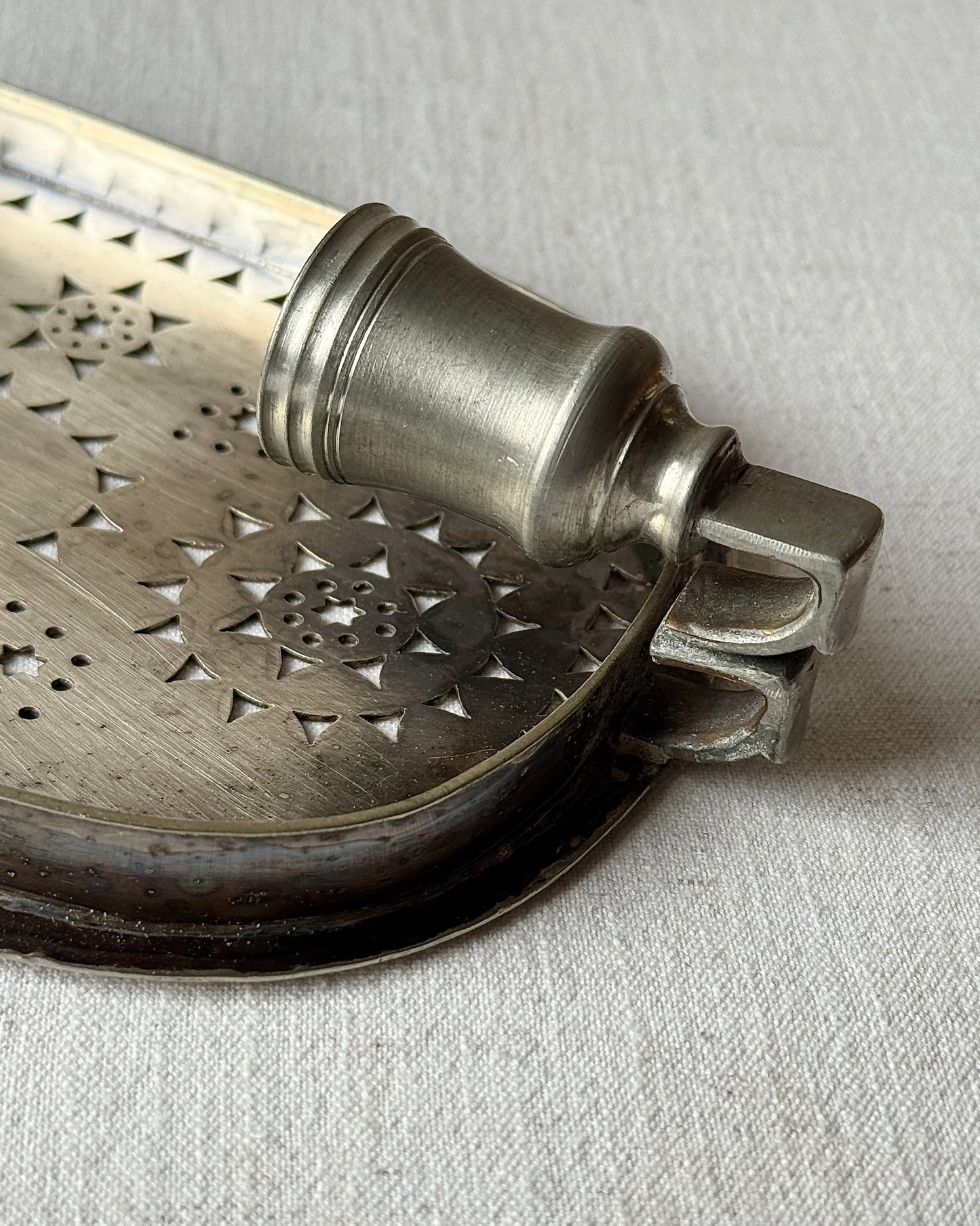 Swedish Pewter Perforated Candle Sconce