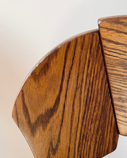 Set of 6 Belgian Oak Dining Chairs, c.1970