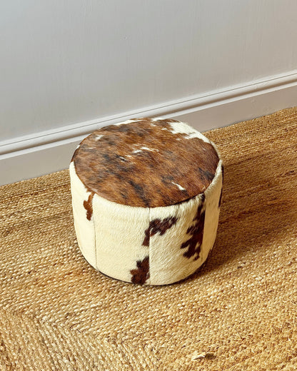 Vintage Cowhide Pouffe