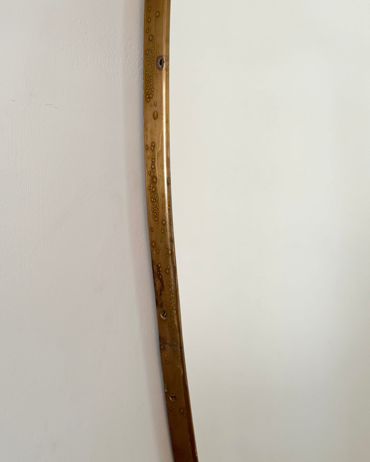 Italian Brass Shield Mirror, circa. 1950