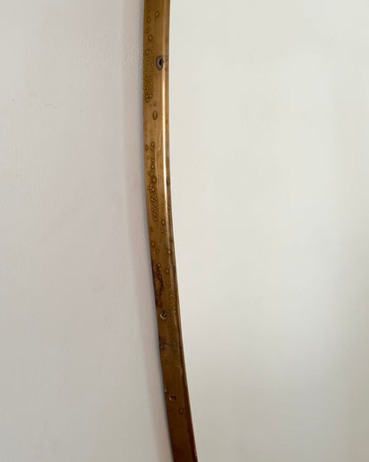 Italian Brass Shield Mirror, circa. 1950