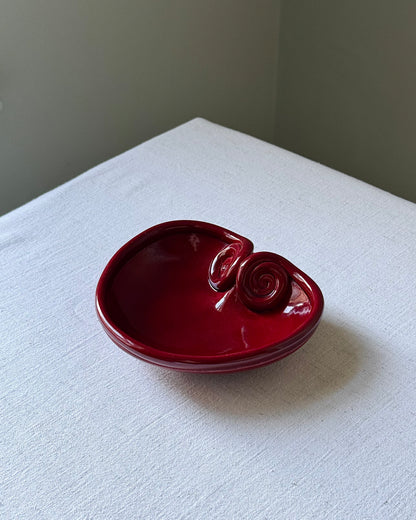 Mid-Century Vallauris Red Heart Coiled Dish