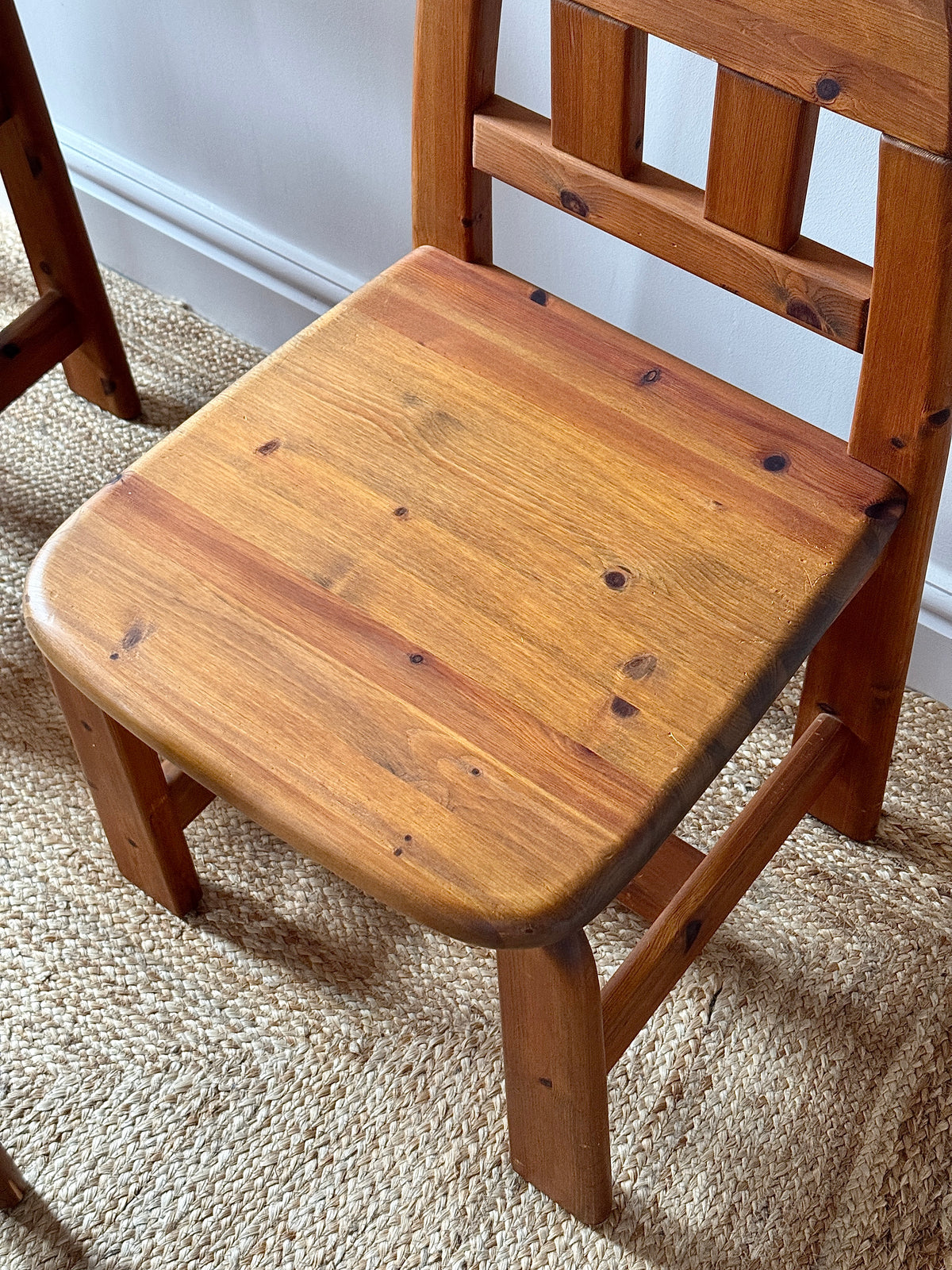 Set of 6 Pine Dining Chairs by Wasa Möbel Including Two Carvers, 1980s