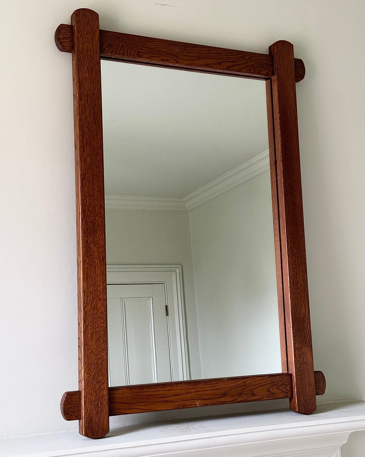Belgian Oak Brutalist Mirror