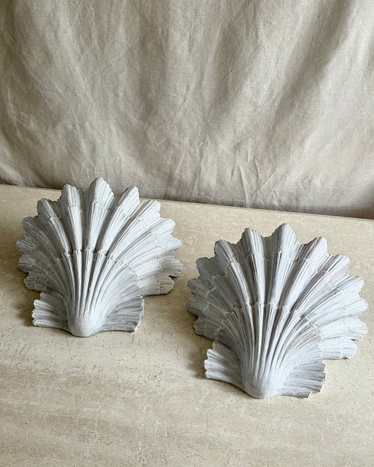 Pair of Late 19th Century Plaster Shell Wall Hangings